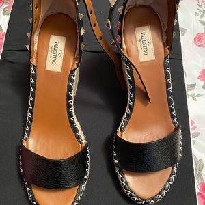 Valentino- Rockstud Espadrille Wedge